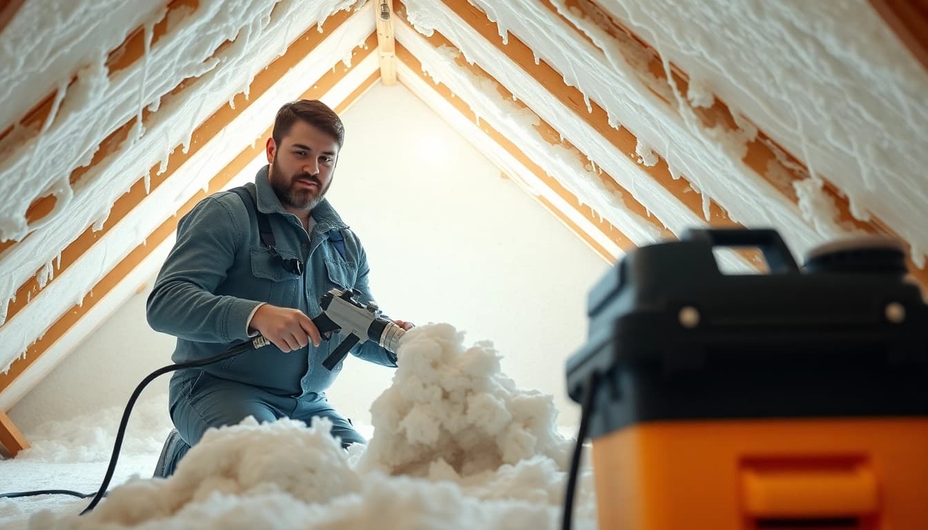 Action-focused image depicting average spray foam removal cost process by a professional technician.