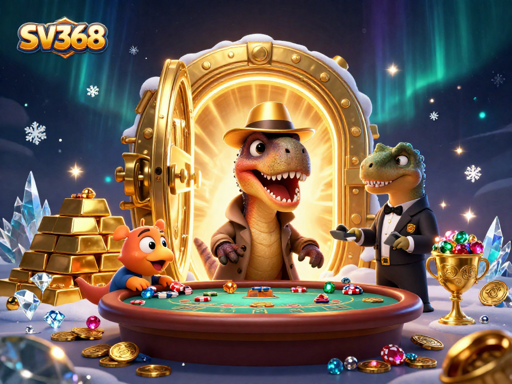 SV368 velociraptor card counter and stegosaurus pit boss at a dynamic blackjack table