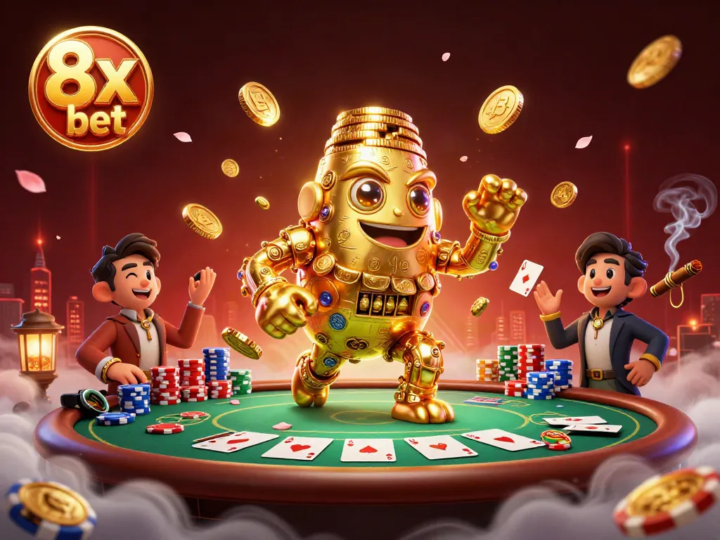 Experience thrilling action in a vibrant casino scene featuring the exciting 8x bet.