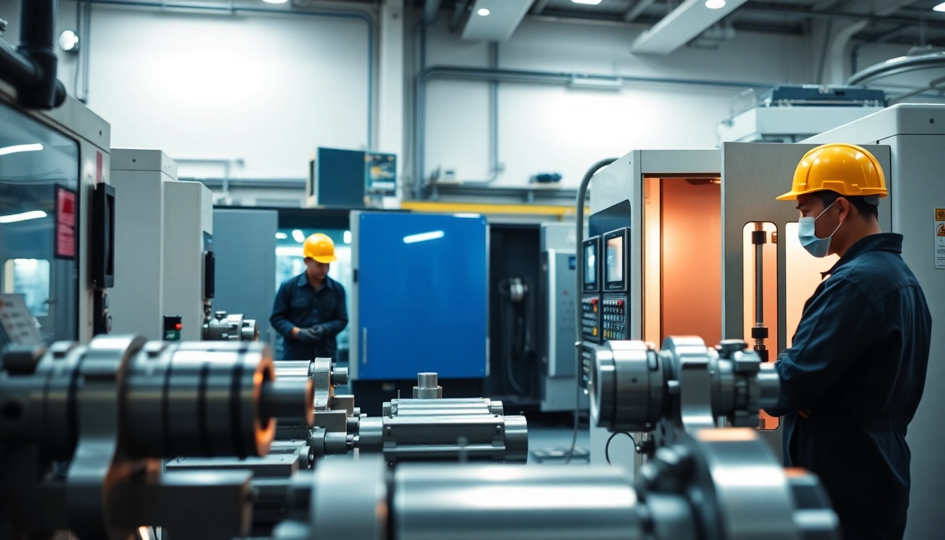 Precision machining Malaysia showcasing advanced CNC machines and skilled technicians in a modern workshop