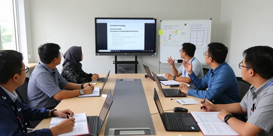 Members of aafikotadepok.org participating in a collaborative forensic auditing training session, displaying professionalism and engagement.