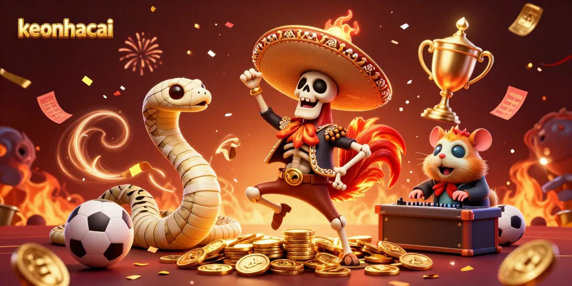 Experience exhilarating betting action with keonhacai in this vibrant 3D casino illustration, featuring dynamic gaming elements.