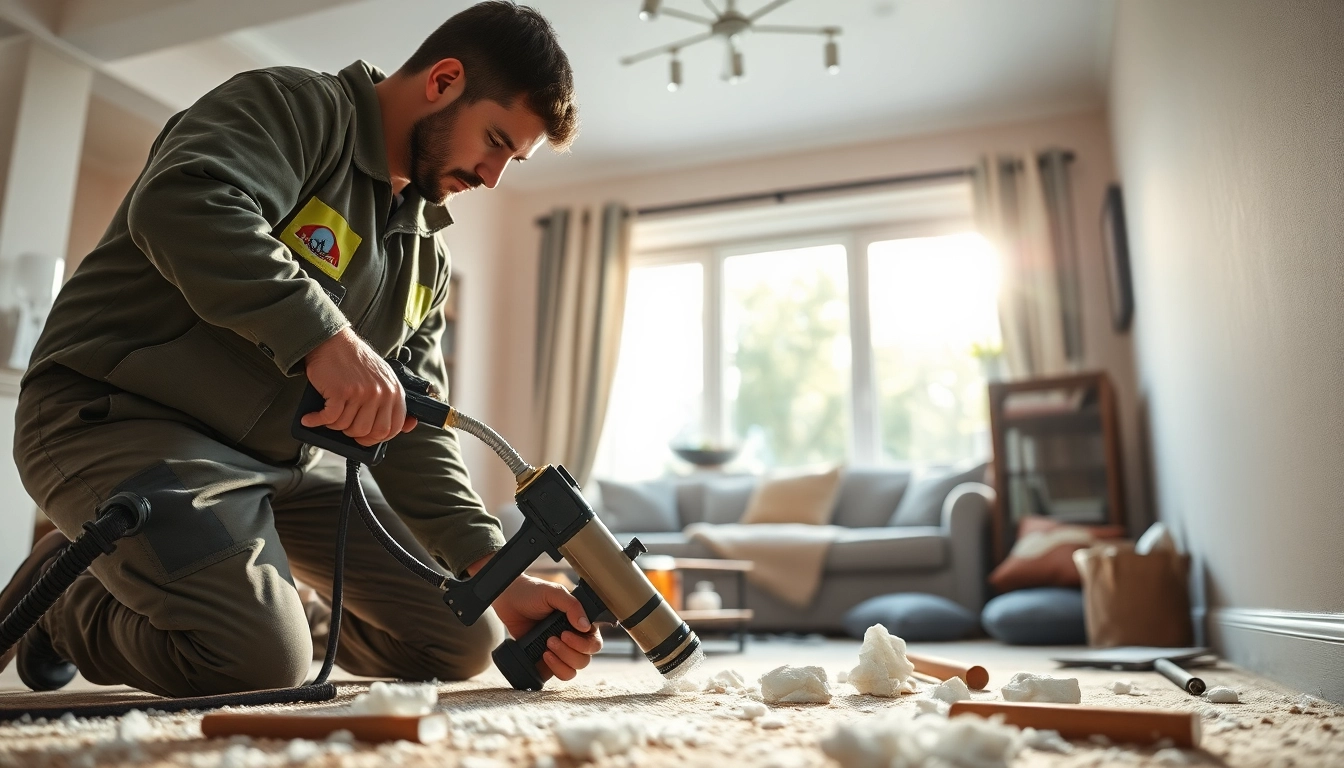 Effective spray foam removal Littlehampton by a trained technician in action.