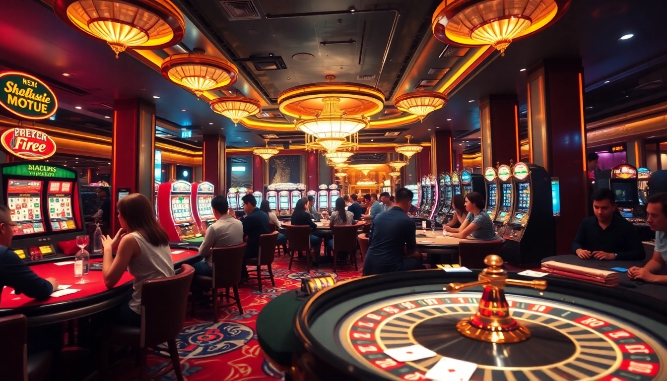 Explore Nhà cái uy tín nhất Việt Nam with players enjoying a vibrant casino setting, focusing on engaging gambling experiences.