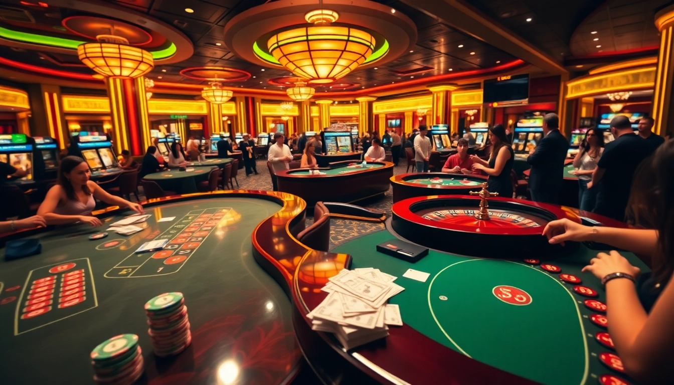 Players enjoying thrilling games at Refuel Casino with colorful chips and roulette tables.