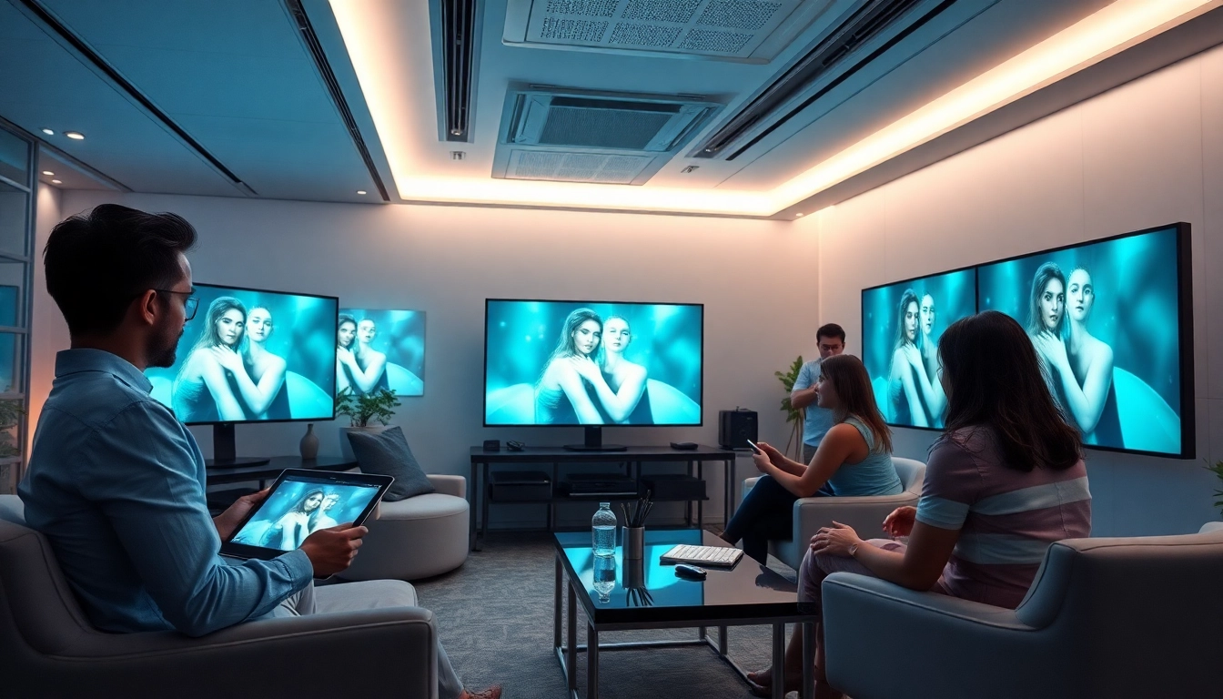 Innovative digital workspace featuring AI-generated porn ai technology in a professional setting.