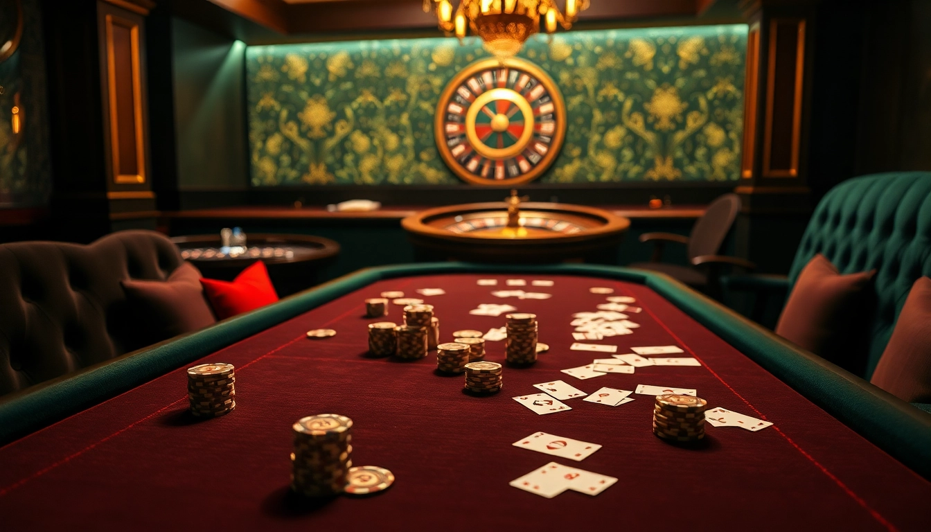 Experience the thrill of the 8XX casino table action featuring luxurious poker and roulette.