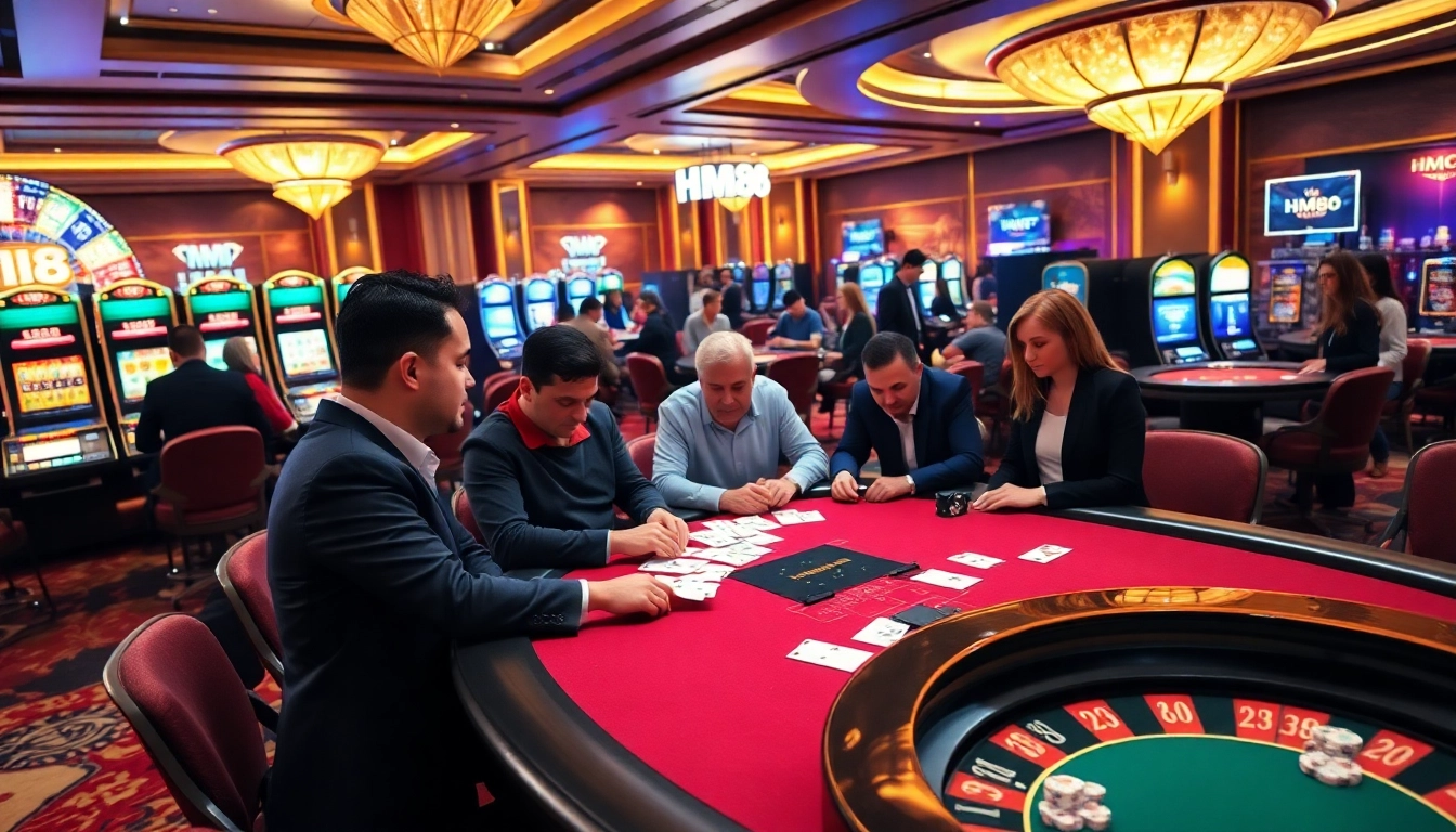 Experience thrilling gameplay at HM88 casino with players immersed in poker action.