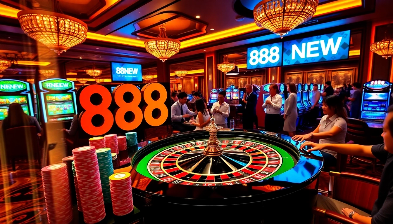 Experience the thrill of gambling with 888NEW's vibrant casino atmosphere filled with excitement and luxury.