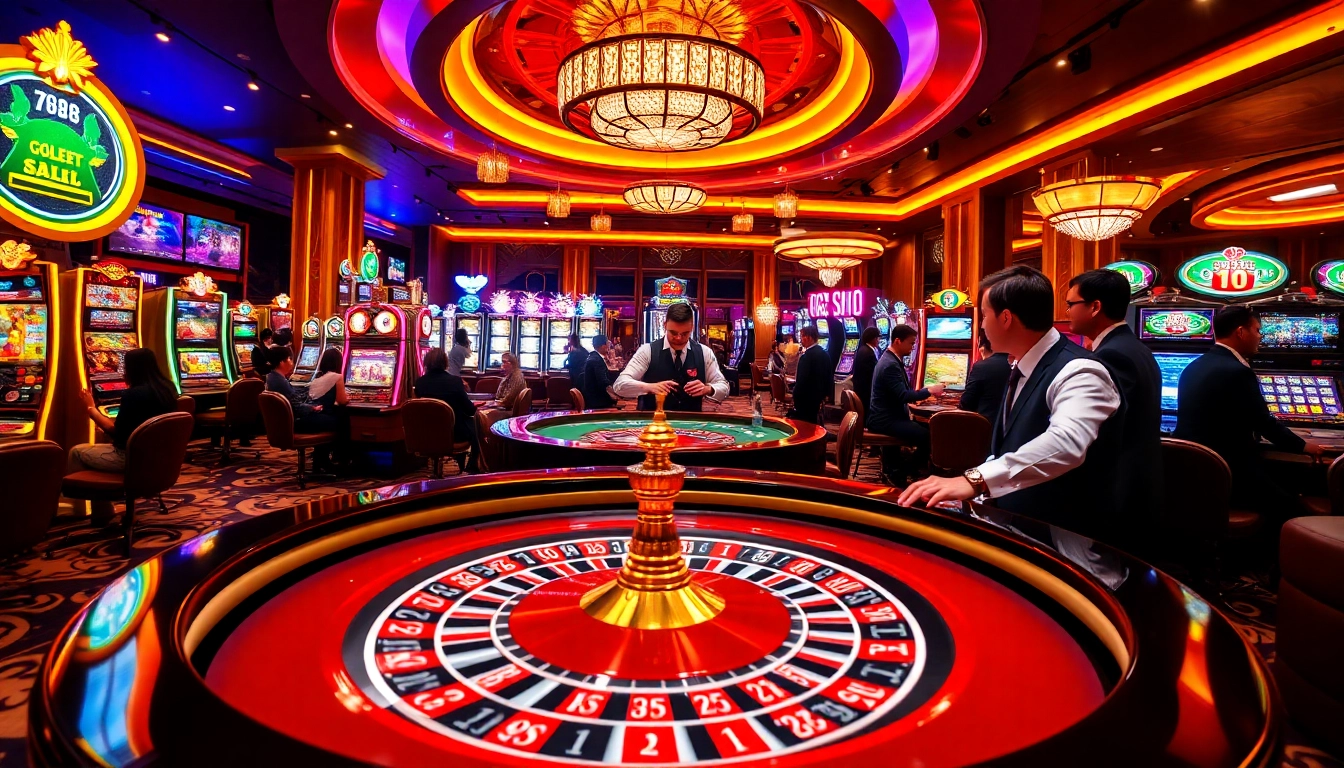 Experience excitement at GG88 COM with premium gaming tables and players celebrating wins.