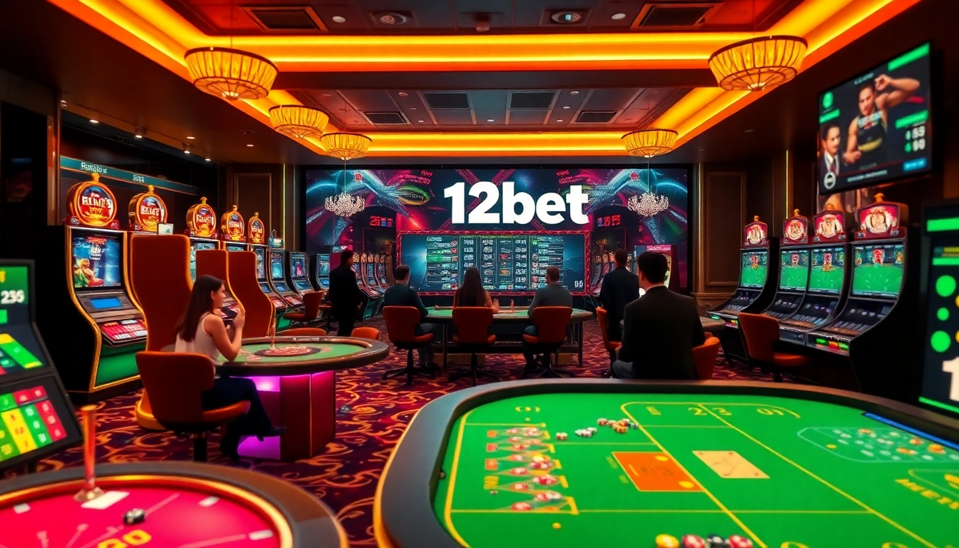 Experience the thrill of betting with 12bet's vibrant casino atmosphere and interactive gaming elements.