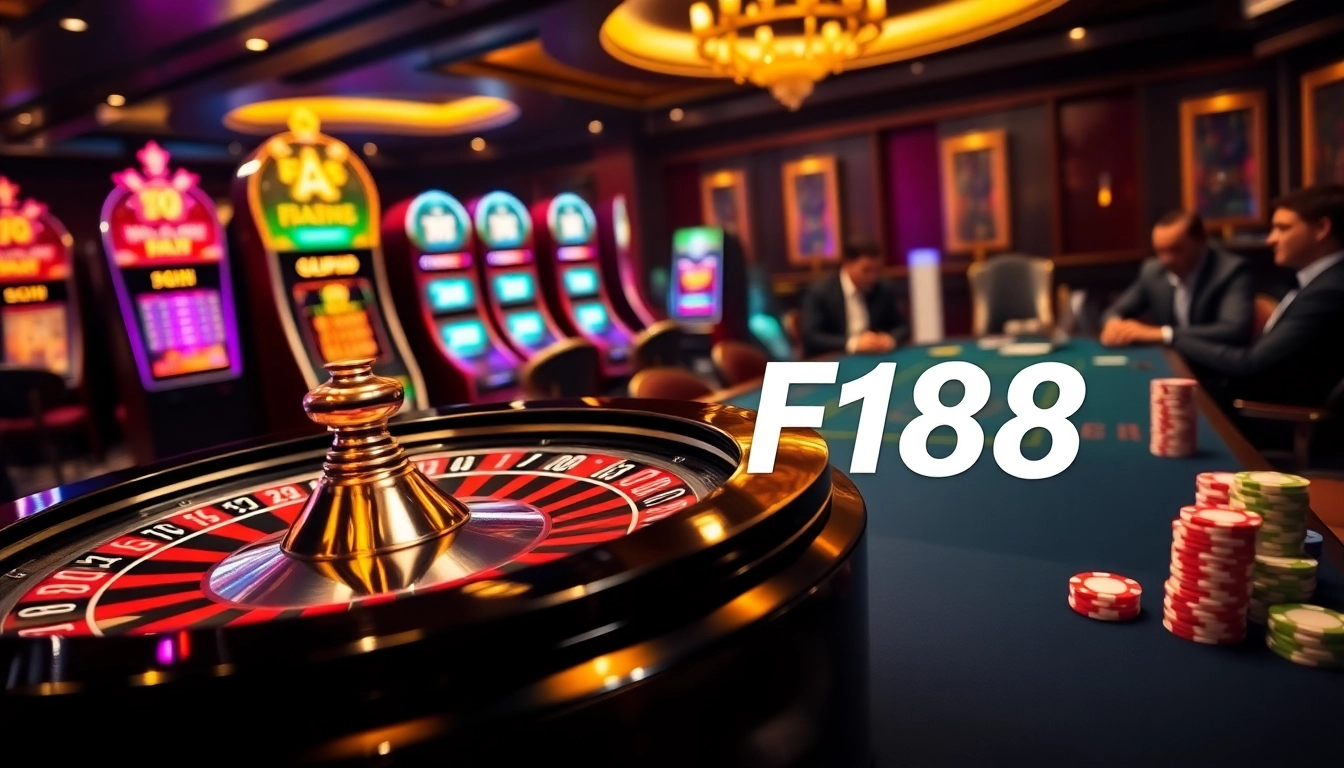 Experience F168's thrilling casino action with an exciting roulette wheel and vibrant poker tables.
