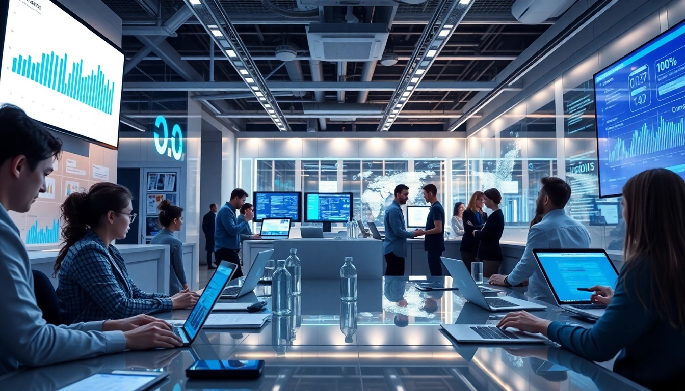 Innovative workspace at techeslabs.wiki showcasing modern tech devices and collaboration.