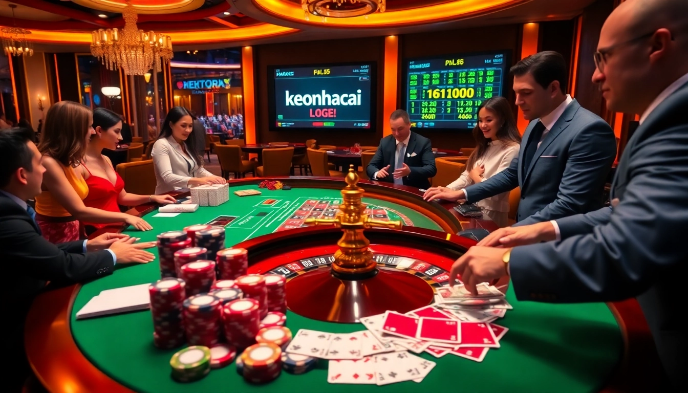 A thrilling roulette scene at a high-end casino showcasing keonhacai betting excitement.
