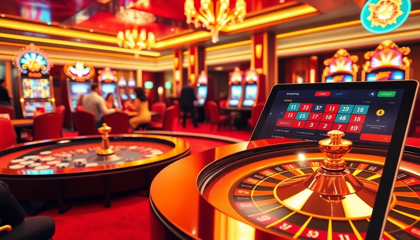 Engaged players enjoying a dynamic online casino experience with OKFUN's vibrant gaming options.