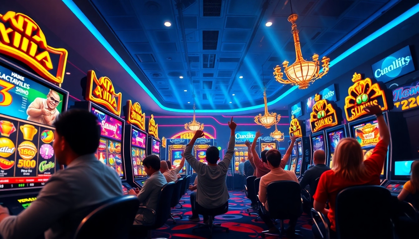 Exciting online gambling scene featuring hoki138 pro slot games with vibrant graphics and engaging players.