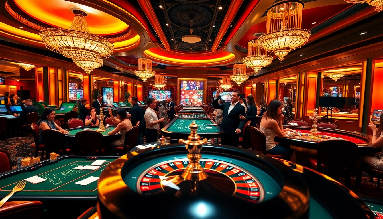 Experience vibrant gameplay at https://rr88.lat/ with players celebrating their wins around casino tables.