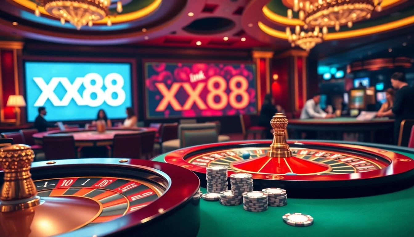 Experience luxury gaming at the XX88 link casino with vibrant tables and professional dealers.