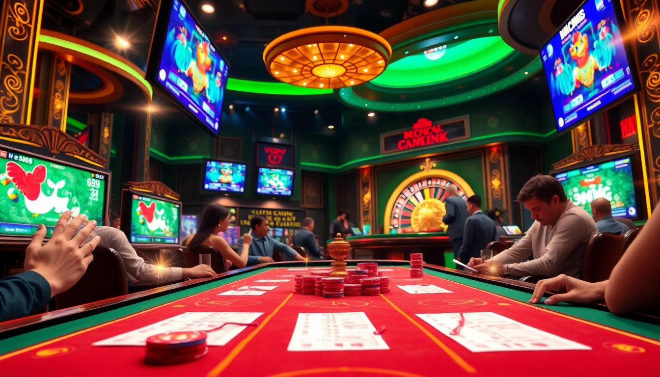 Engage in thrilling betting action on SV388's dynamic online cockfighting platform with vibrant casino elements.