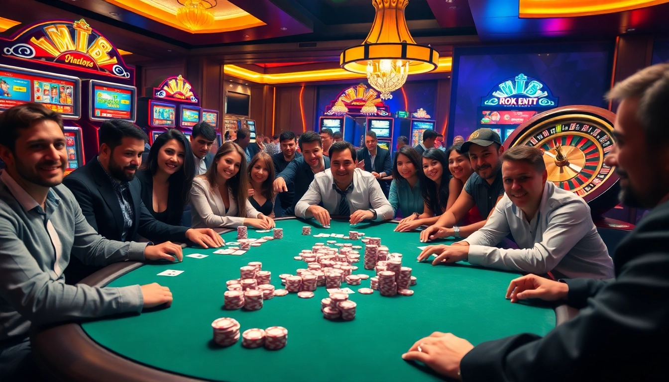 Engage with thrilling poker action at https://mm88.how/, showcasing vibrant casino chips and exciting gameplay.