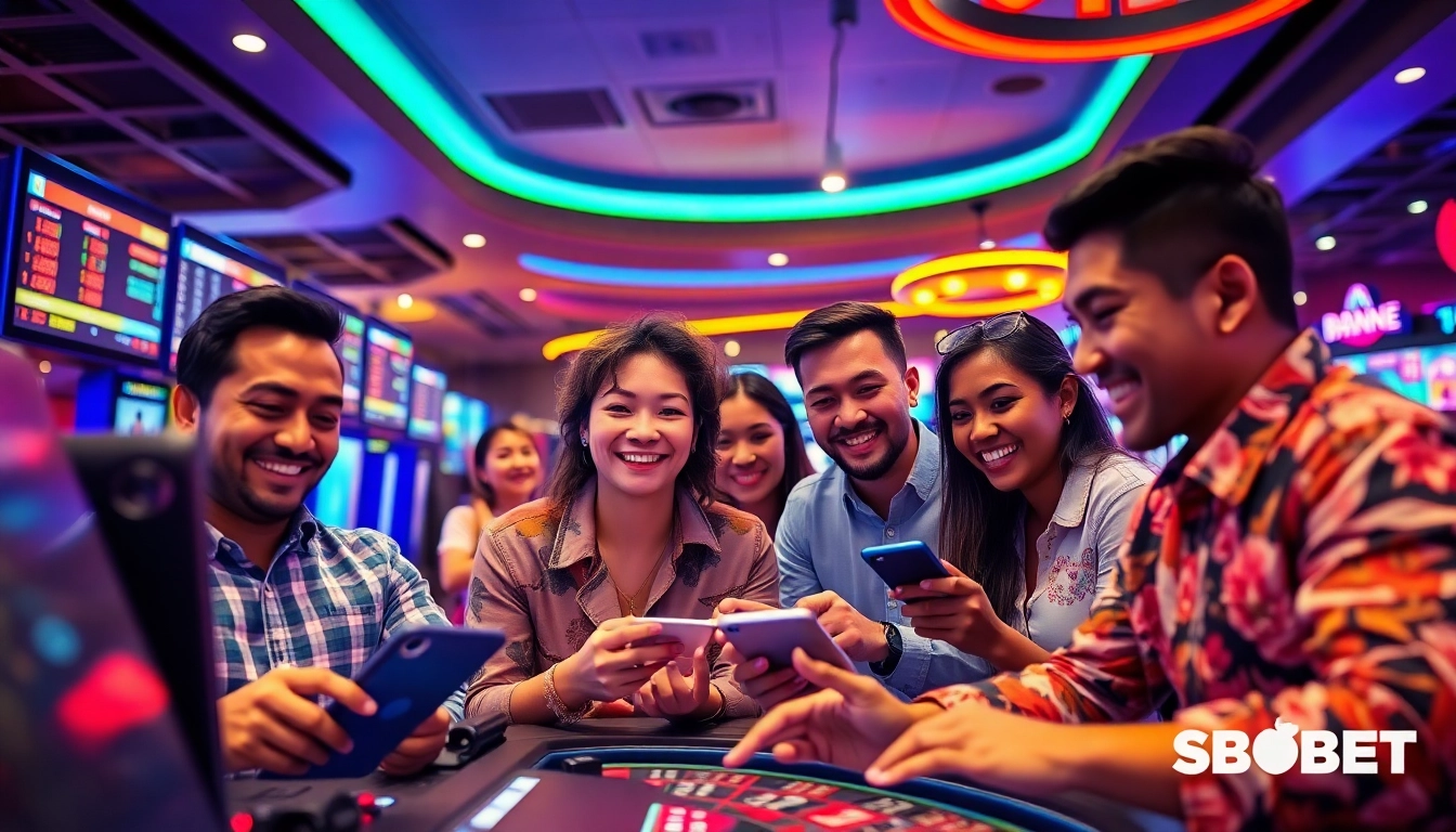 Engaging players participating in online betting at sbobet.dance's virtual casino.