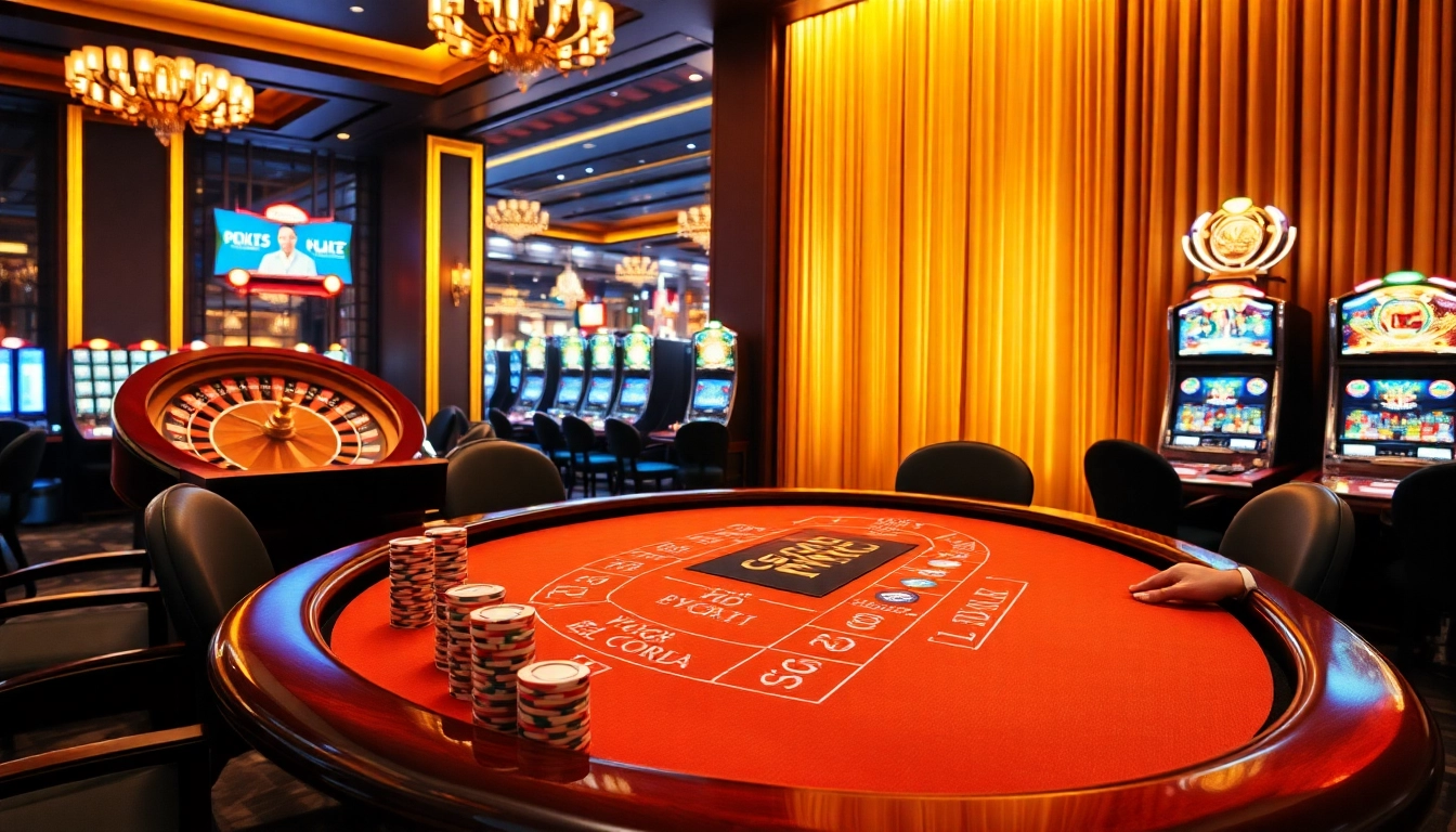 Players engage at a blackjack table, experiencing the luxury of BL555's vibrant casino atmosphere.