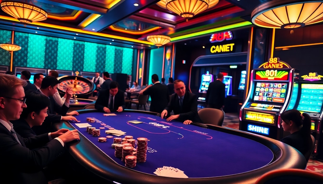 Players engaging in a dynamic poker game at a casino table, highlighting the excitement surrounding 88i strategies.