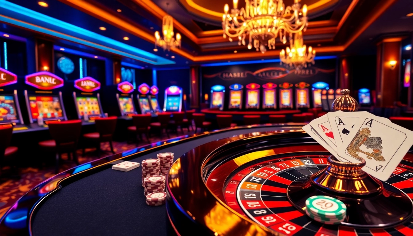 Excited players engaging in high-stakes poker at thabet77org's luxurious casino tables.