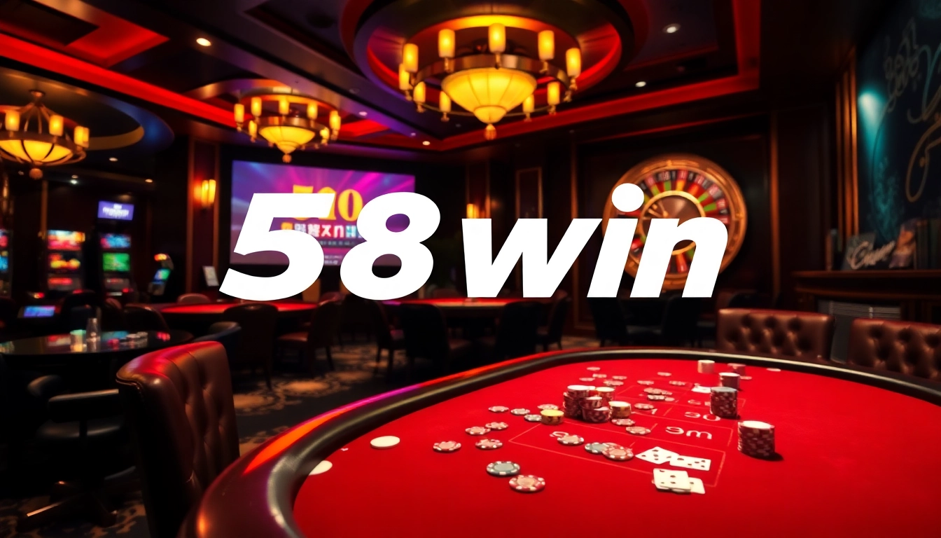 Experience the thrill of winning at 58win with vibrant casino scenes and engaging gameplay.