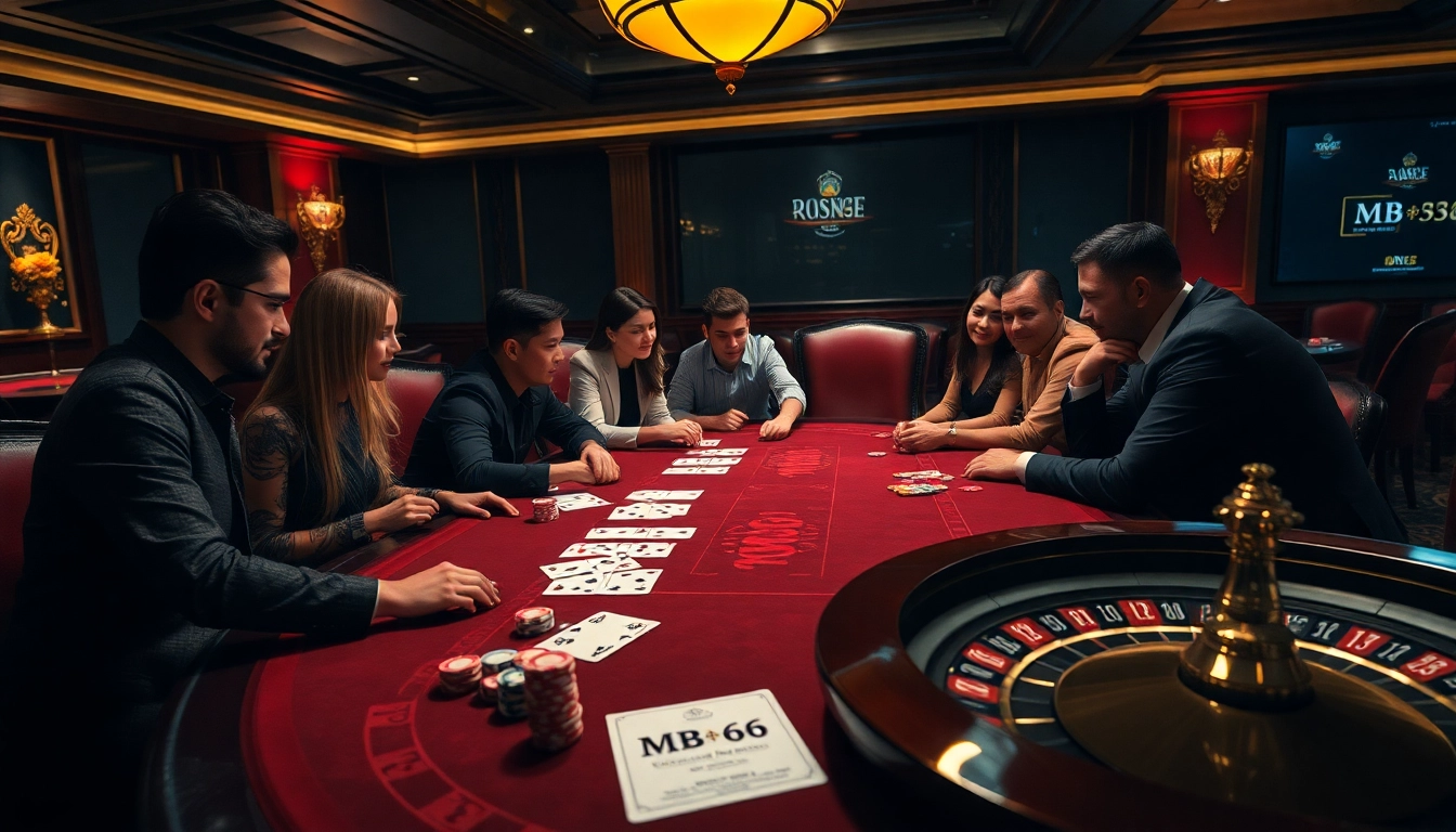 Experience high-stakes thrills with MB 66 in an elegant casino table setting featuring cards and chips.
