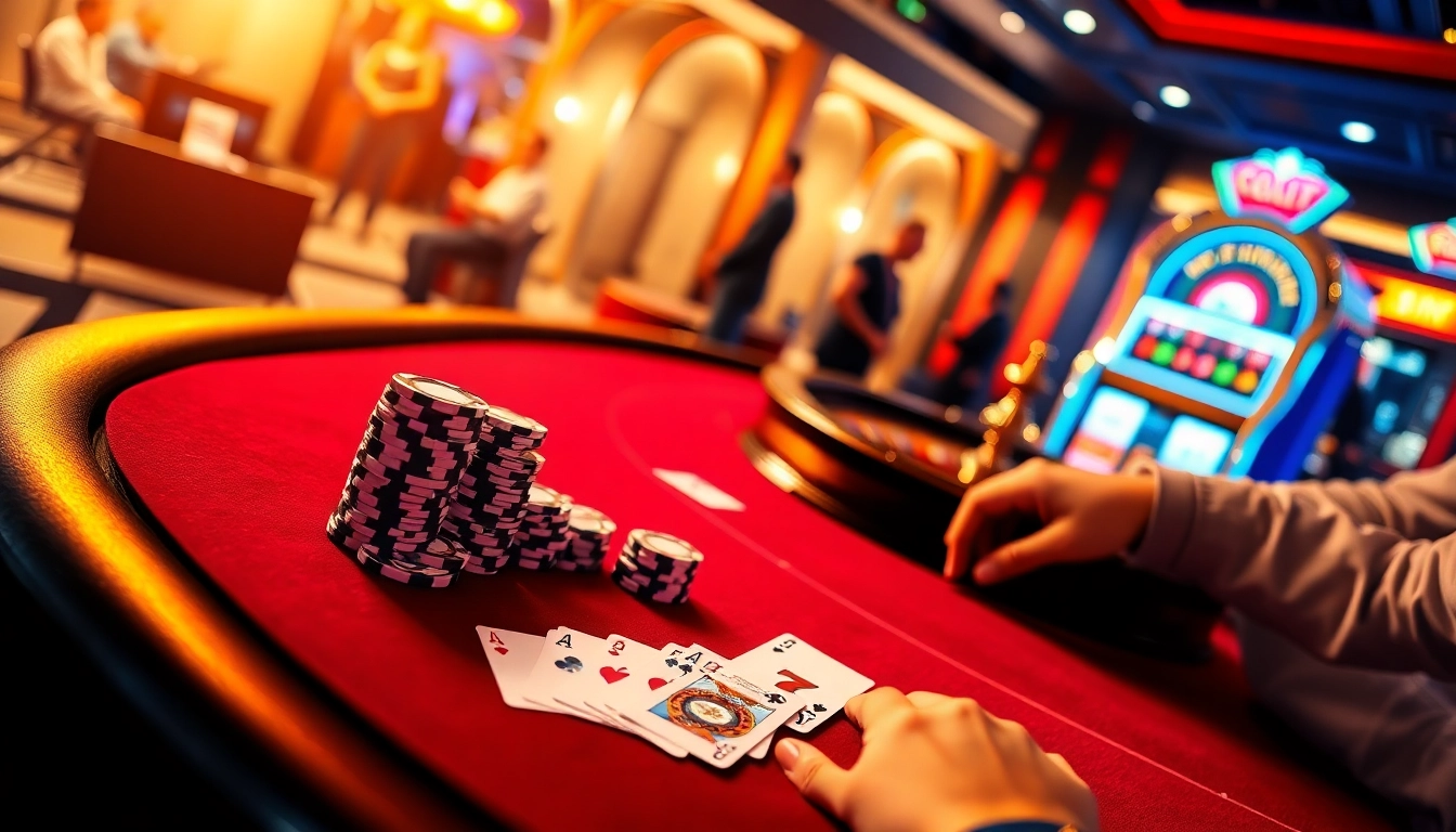 Experience the exhilarating atmosphere of high-stakes gaming at https://go88vn.asia/, featuring vibrant casino elements like poker chips and roulette.