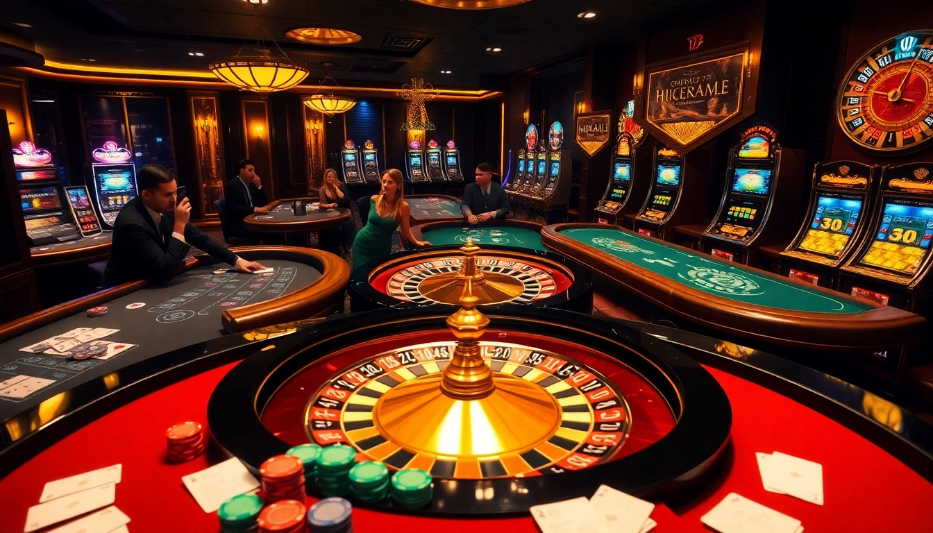 Engage in the excitement of casino games at https://hit-club.games/ with a vibrant roulette wheel and poker tables.