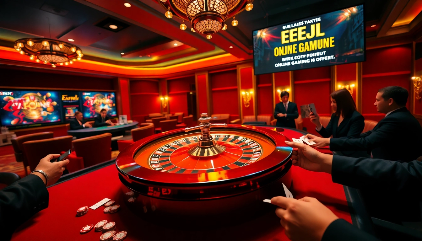 Experience the thrill of EEJL gaming at a captivating casino table adorned with poker chips and cards.