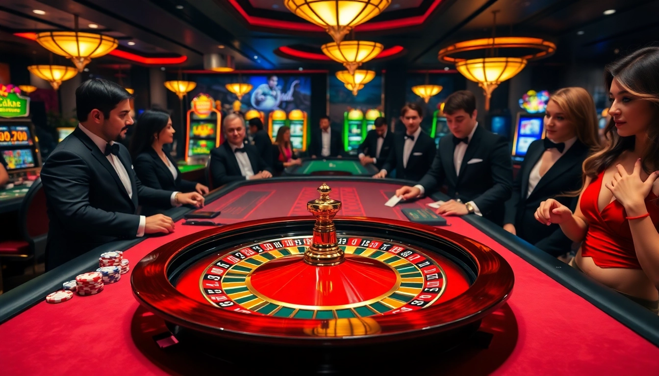 Enjoy the excitement of RR88 at a luxury casino table with players placing bets.