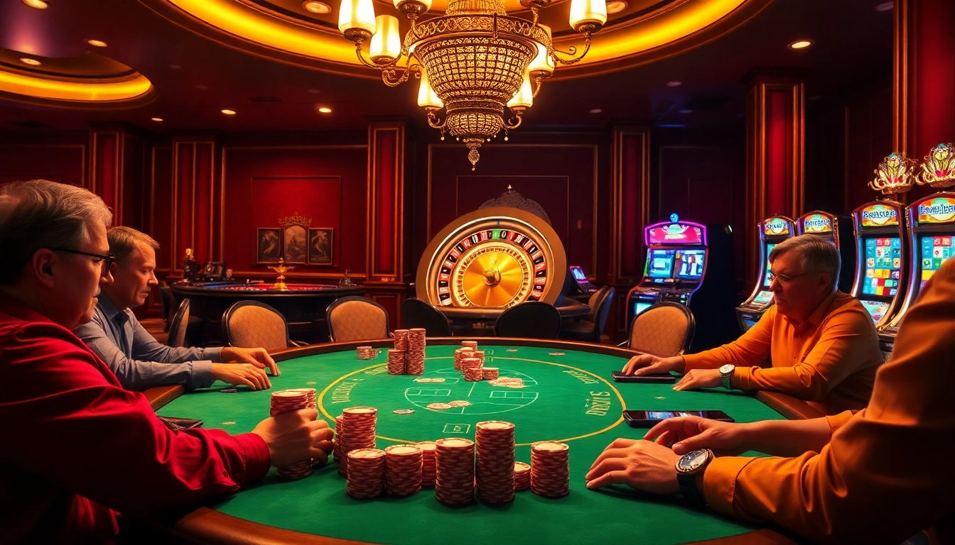 A lively casino scene showcasing MK8 with poker chips, tables, and roulette wheels highlighting exciting betting.