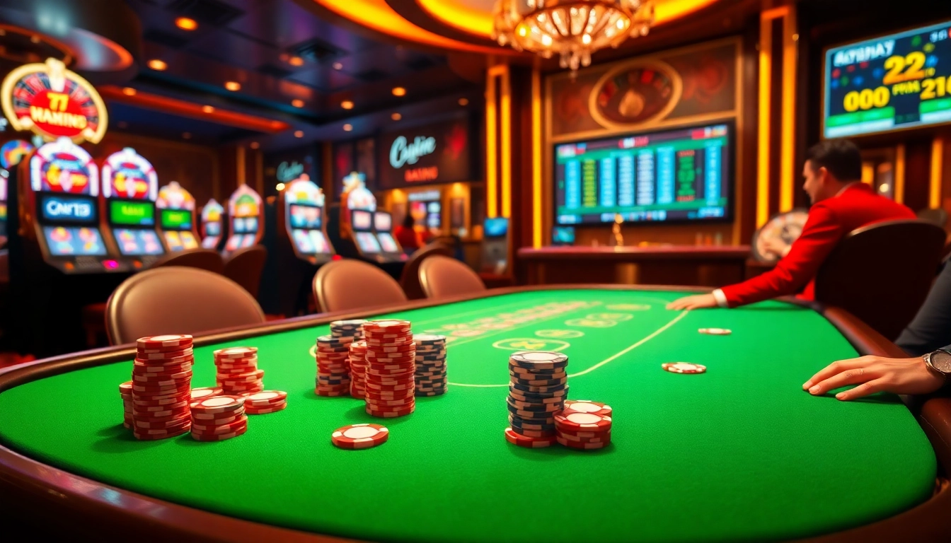 Engage in thrilling gameplay at https://56win.sale/ with vibrant poker tables and interactive gambling elements.