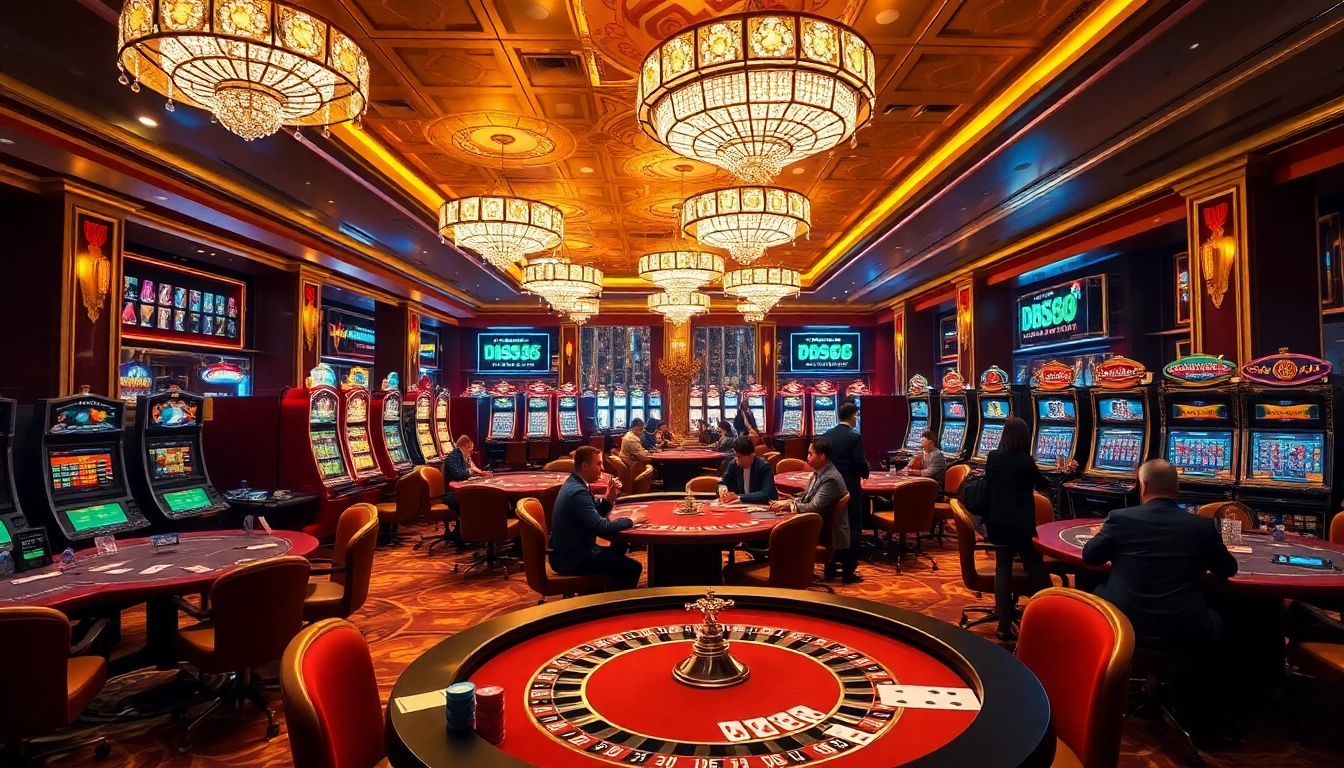 Experience excitement at dh88 casino with luxurious tables and vibrant gaming atmosphere.