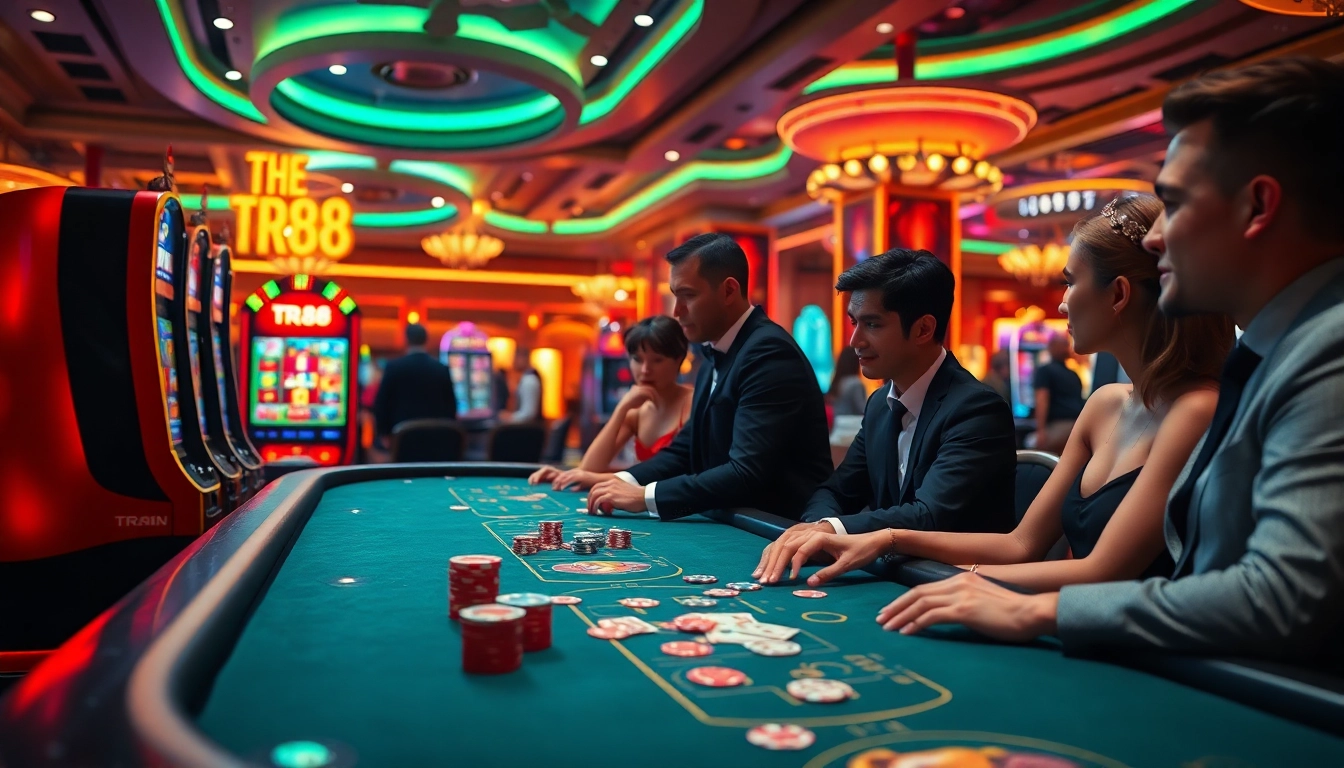 Experience the excitement of TR88 at a vibrant casino filled with players and exhilarating games.