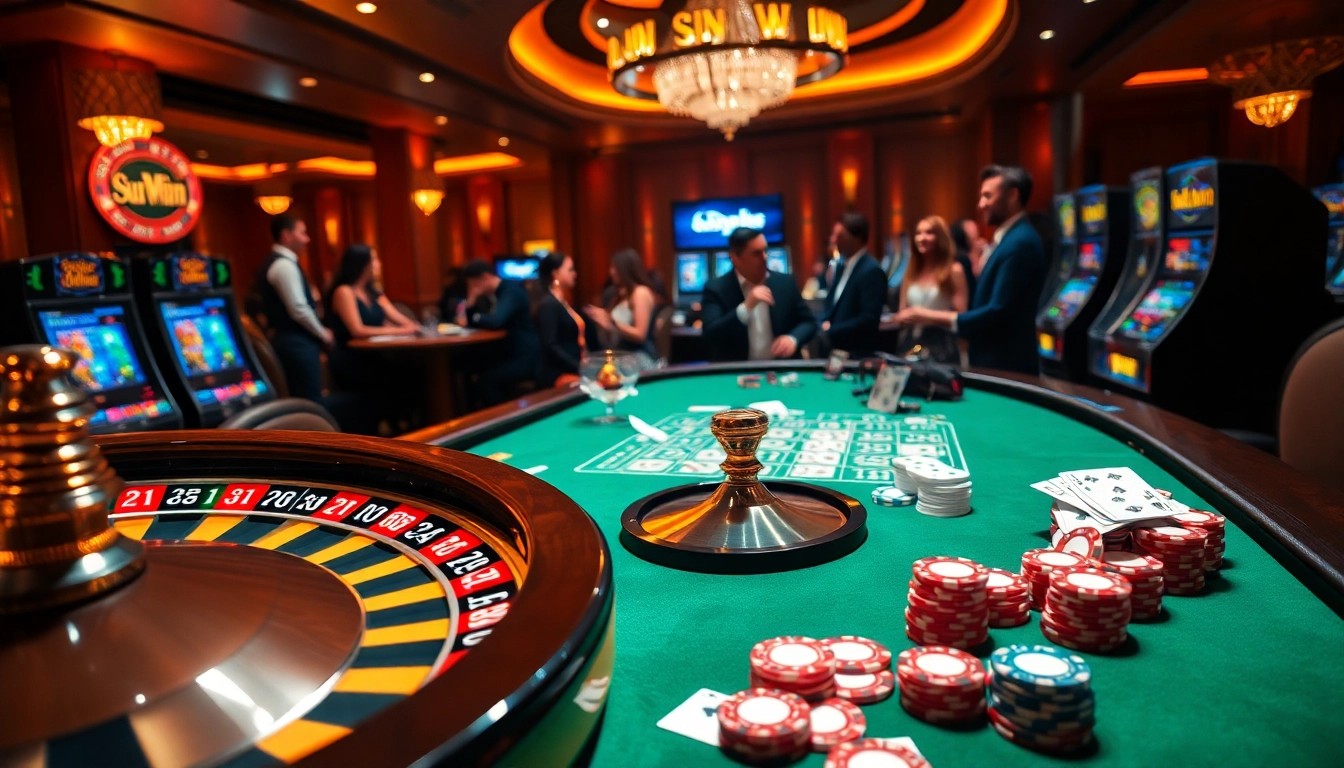 Experience the thrill of winning at the casino with a display of sun win among vibrant games.