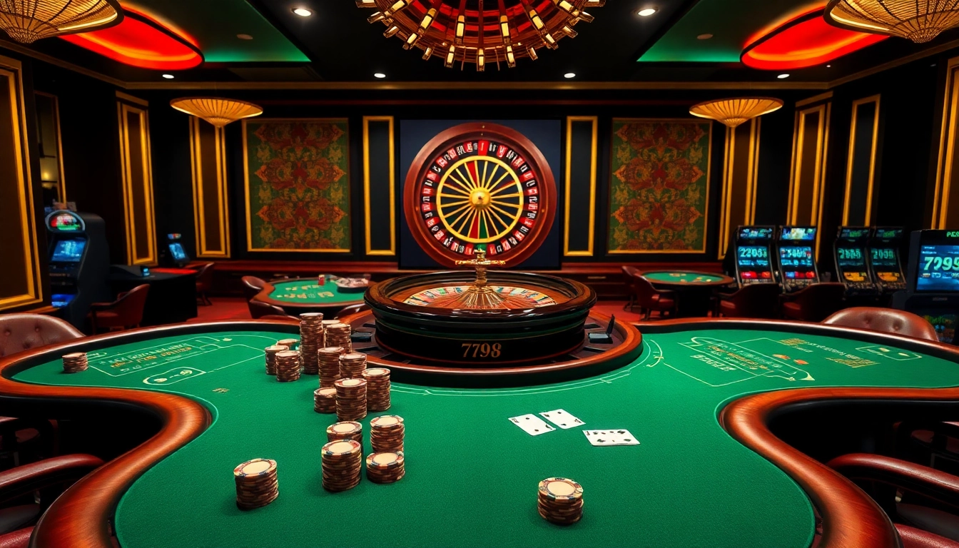 Experience thrilling gameplay at 789CLUB with engaging casino elements like poker chips and betting tables.