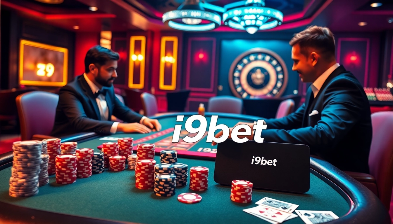 Experience the thrill of i9bet casino gaming with vibrant poker action and luxurious ambiance.