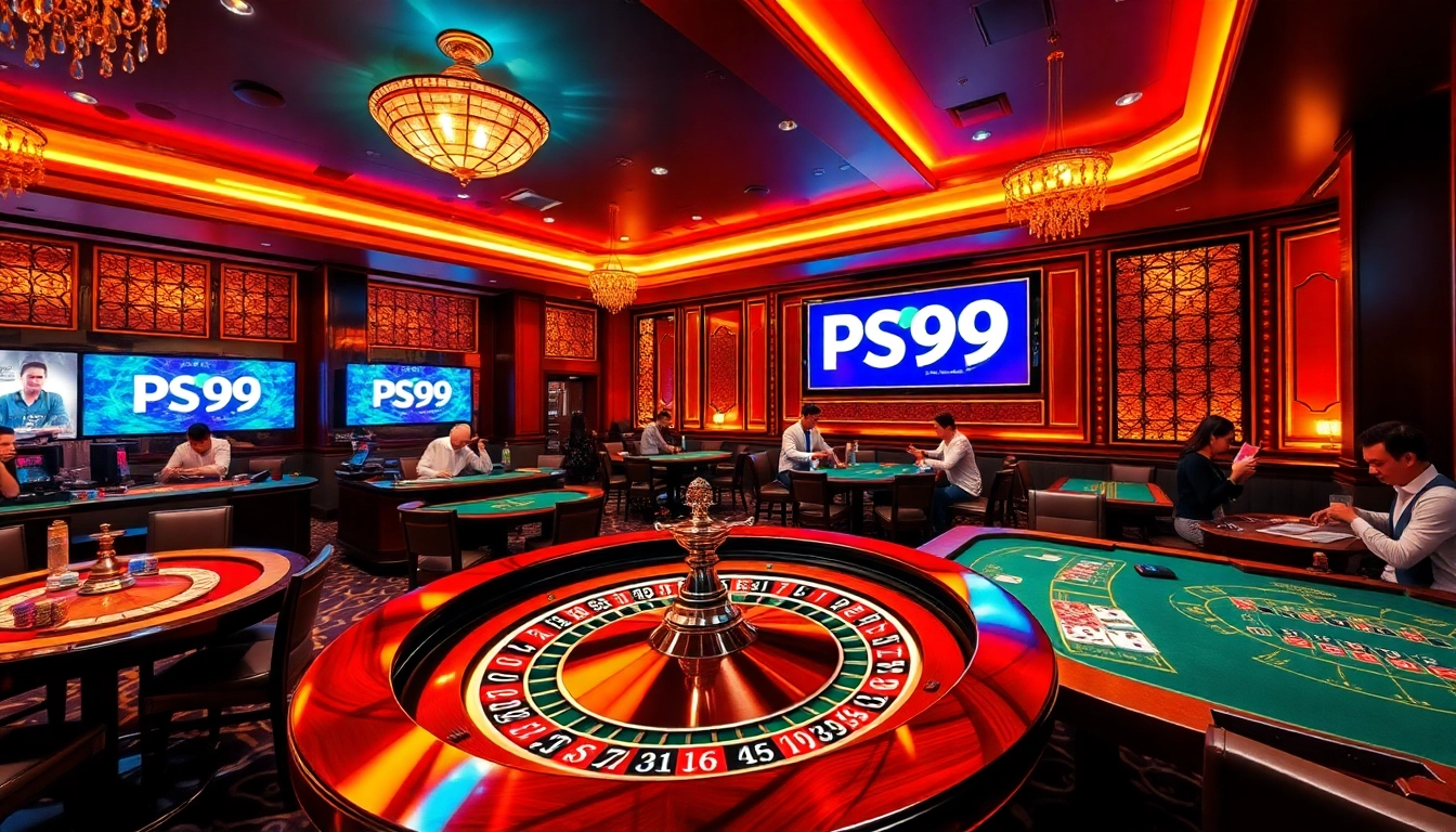 Experience the thrill of betting at nhà cái PS99 in a vibrant casino setting.