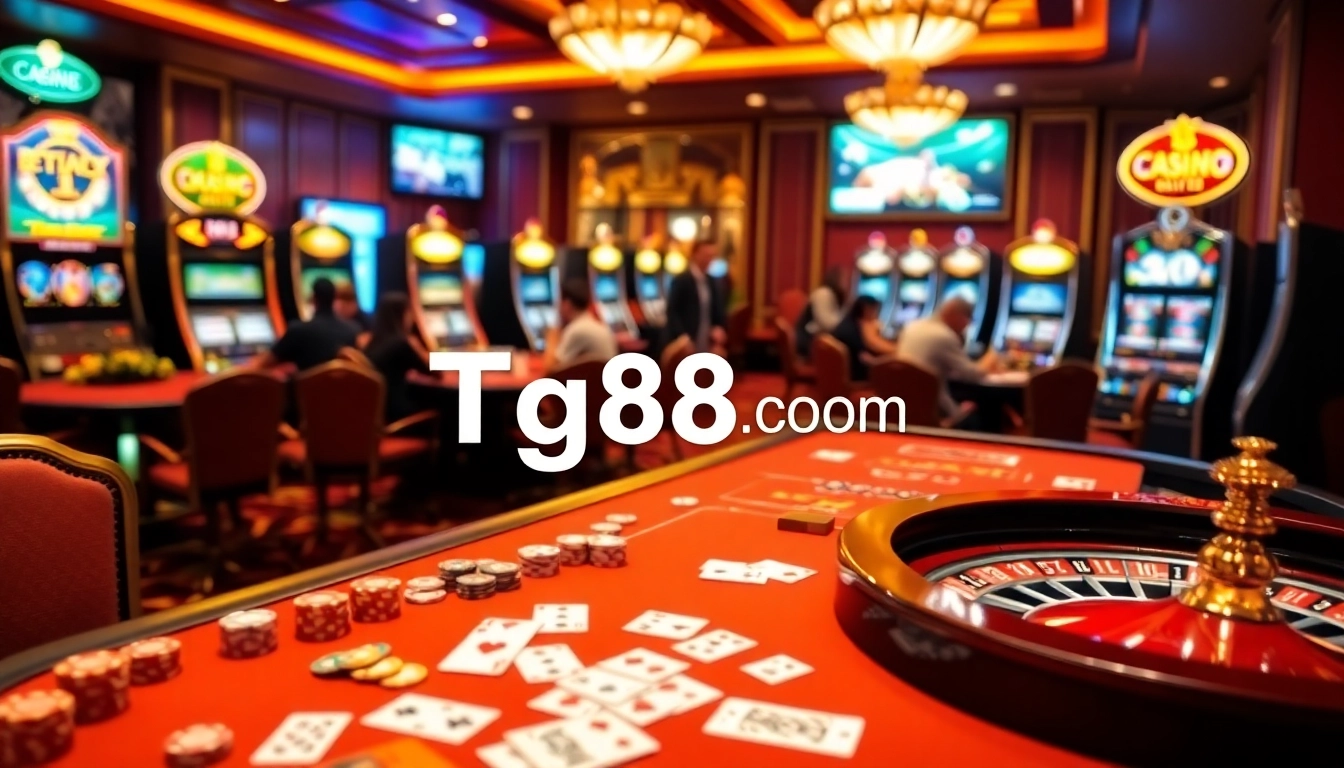 Experience the excitement of gaming at Tg88.com with vibrant casino tables and lively players.