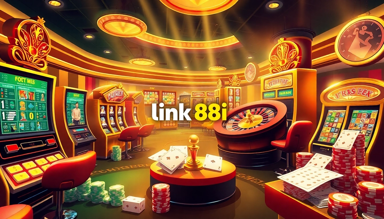 Engage with the excitement of gambling at link 88i, featuring vibrant casino elements and betting interfaces.