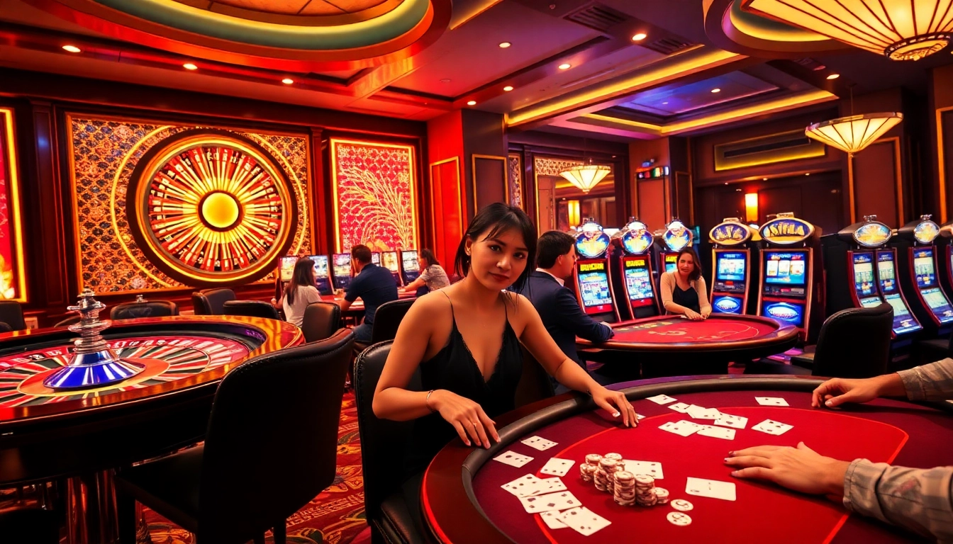 Trải nghiệm những khoảnh khắc thắng cuộc cùng LUCK8 tại một casino sang trọng với roulette, poker và các máy đánh bạc đầy sống động.