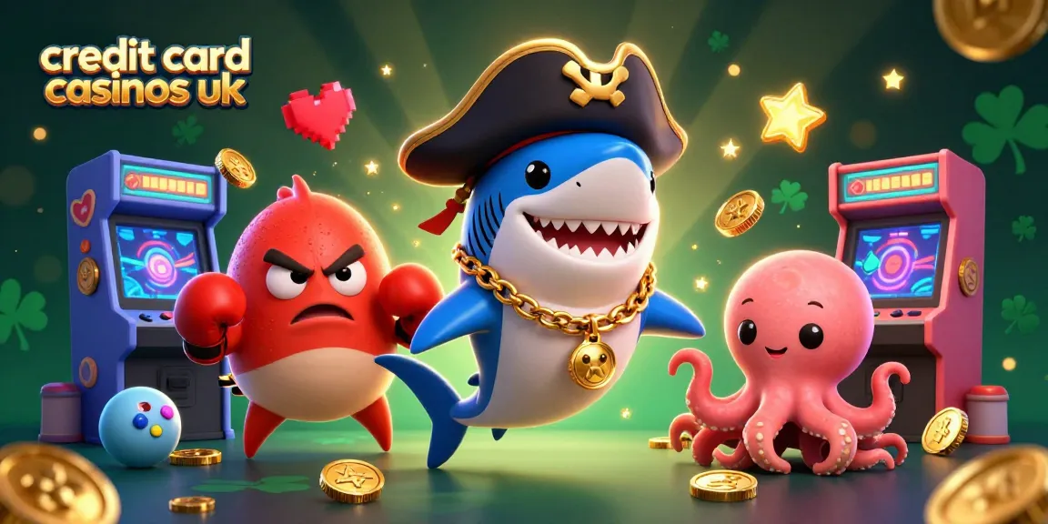 Engage with the best credit card casinos UK through this vibrant digital casino-themed scene.