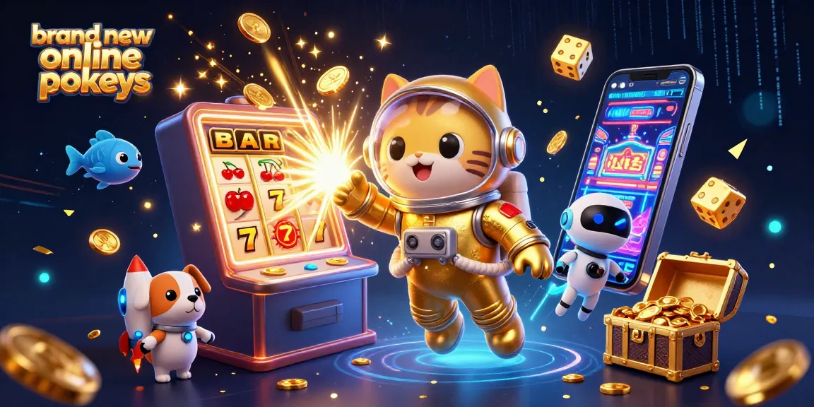Play entertaining brand new online pokies with thematic elements and exciting jackpots bursting from a 3D slot machine.