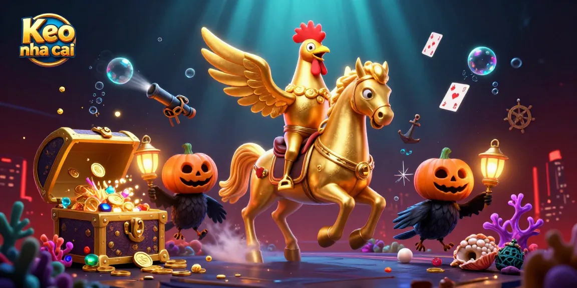 Engage in thrilling betting experiences with Keo nha cai, showcasing vibrant casino elements and characters.